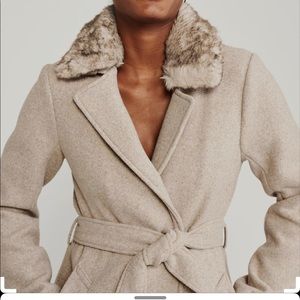 Abercrombie faux fur collar “dad coat”